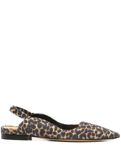Mara Bini Leopard-print Slingback Pumps In Brown