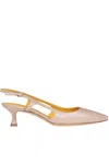 Mara Bini Nappa Slingback Pumps In Peach