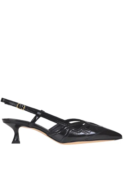 Mara Bini Patent-leather Slingback Pumps In Black