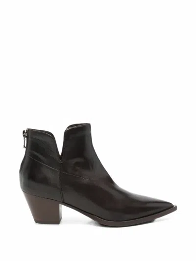Mara Bini Pointed-toe Cuban-heel Ankle Boots In Black