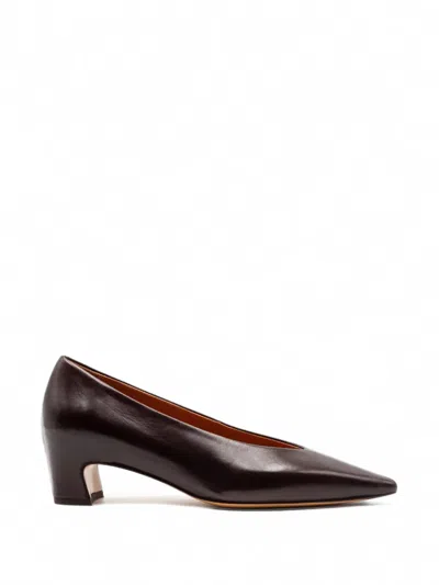 Mara Bini Tapered-toe Leather Pumps In Brown