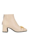 Mara Bini Woman Ankle Boots Beige Size 10 Soft Leather