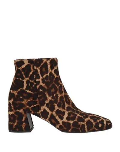 Mara Bini Woman Ankle Boots Brown Size 10 Leather