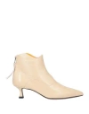 Mara Bini Woman Ankle Boots Cream Size 7.5 Leather In Neutral