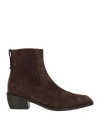 Mara Bini Woman Ankle Boots Dark Brown Size 11 Leather In Brown