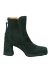 Mara Bini Woman Ankle Boots Deep Teal Size 6.5 Leather In Green