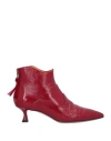 Mara Bini Woman Ankle Boots Red Size 10 Leather