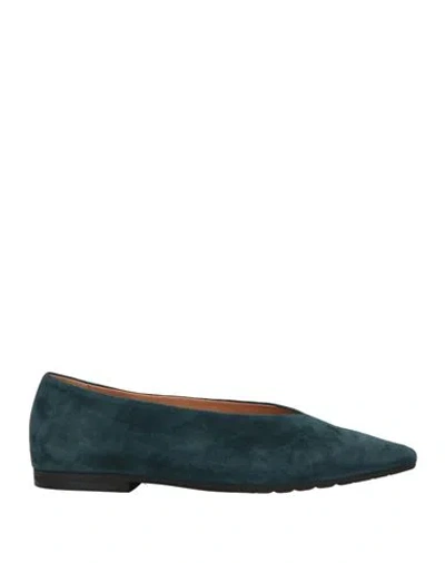 Mara Bini Woman Ballet Flats Deep Teal Size 7 Leather In Green