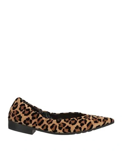 Mara Bini Woman Ballet Flats Sand Size 10 Leather In Brown