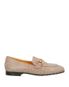 Mara Bini Woman Loafers Beige Size 6 Leather