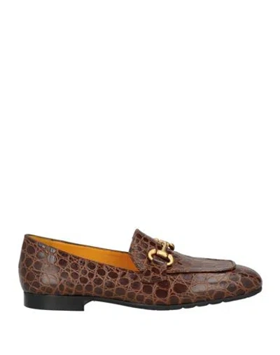 Mara Bini Woman Loafers Brown Size 6 Leather