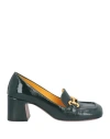 Mara Bini Woman Loafers Dark Green Size 10 Soft Leather