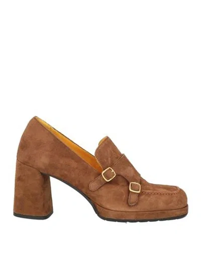 Mara Bini Woman Loafers Light Brown Size 6 Leather In Sand