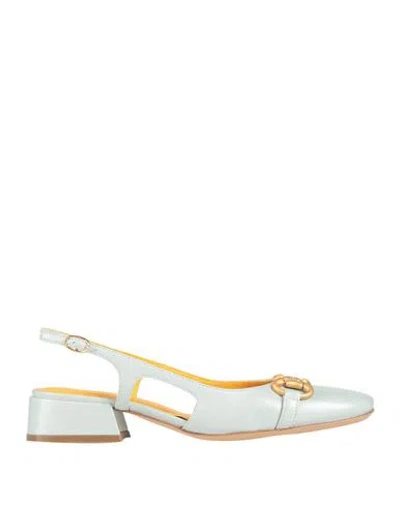 Mara Bini Woman Pumps Light Green Size 6 Soft Leather In Blue