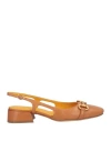Mara Bini Woman Pumps Tan Size 8 Soft Leather In Brown