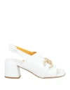 Mara Bini Woman Sandals White Size 6 Leather In White