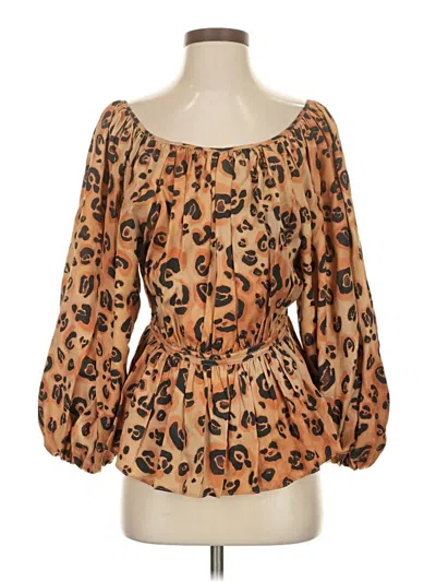Pre-owned Mara Hoffman 3/4 Sleeve Blouse In Brown