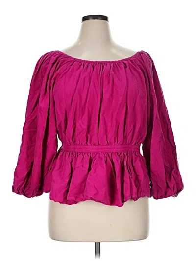 Pre-owned Mara Hoffman 3/4 Sleeve Blouse In Pink