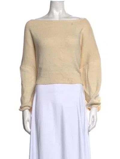 Pre-owned Mara Hoffman Alpaca Bateau Neckline Sweater In Neutrals