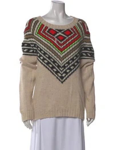 Pre-owned Mara Hoffman Alpaca Printed Sweater In Neutral