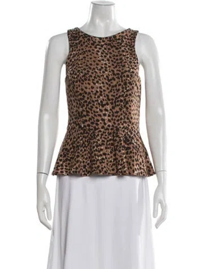Pre-owned Mara Hoffman Animal Print Crew Neck Top In Multi