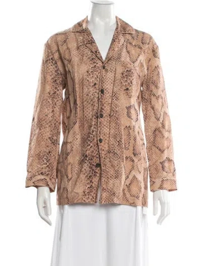Pre-owned Mara Hoffman Animal Print Jacket In Brown