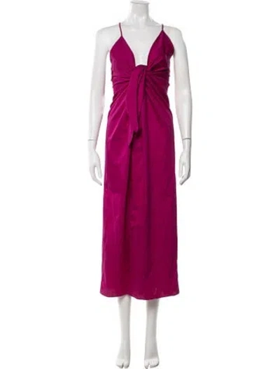 Pre-owned Mara Hoffman Animal Print Midi Length Dress In Purple