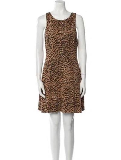 Pre-owned Mara Hoffman Animal Print Mini Dress In Brown