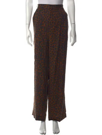 Pre-owned Mara Hoffman Animal Print Wide Leg Pants W/ Tags In Multicolor