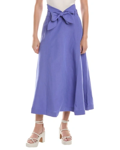 Mara Hoffman Anna Linen-blend Maxi Skirt In Purple