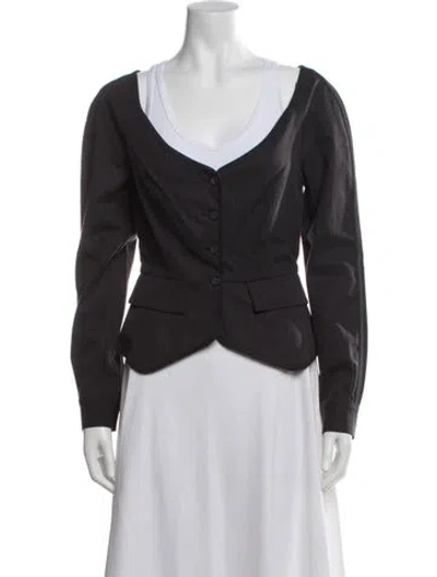 Pre-owned Mara Hoffman Ava Blazer In Black