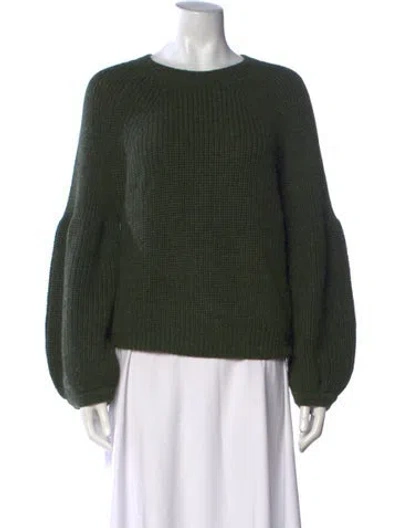 Pre-owned Mara Hoffman Baby Alpaca Crew Neck Sweater In Green