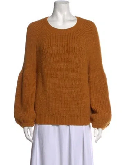 Pre-owned Mara Hoffman Baby Alpaca Crew Neck Sweater In Yellow