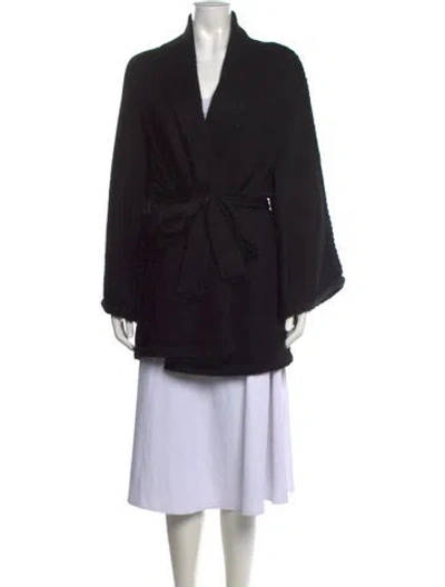 Pre-owned Mara Hoffman Baby Alpaca Open Front Sweater In Black