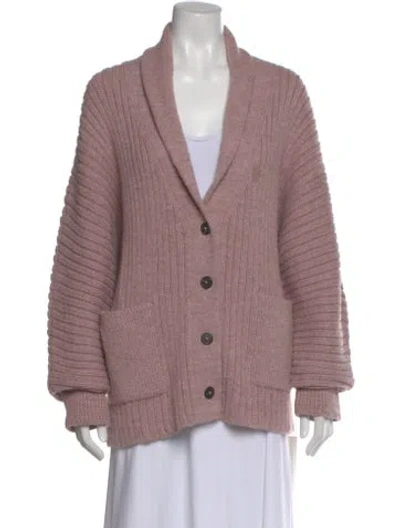 Pre-owned Mara Hoffman Baby Alpaca Open Front Sweater In Pink