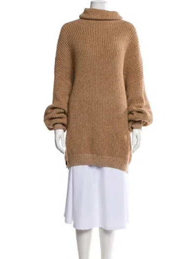 Pre-owned Mara Hoffman Baby Alpaca Turtleneck Sweater In Neutral