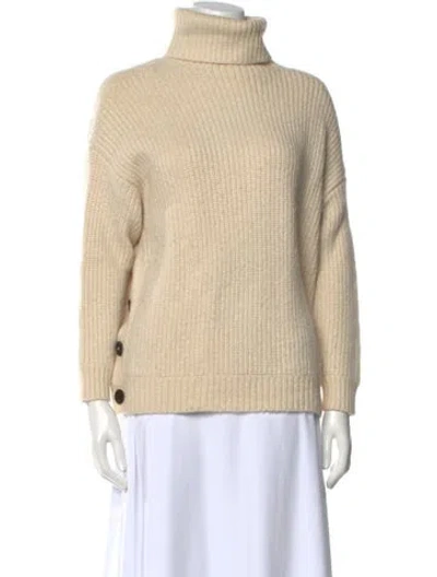 Pre-owned Mara Hoffman Baby Alpaca Turtleneck Sweater In Neutral