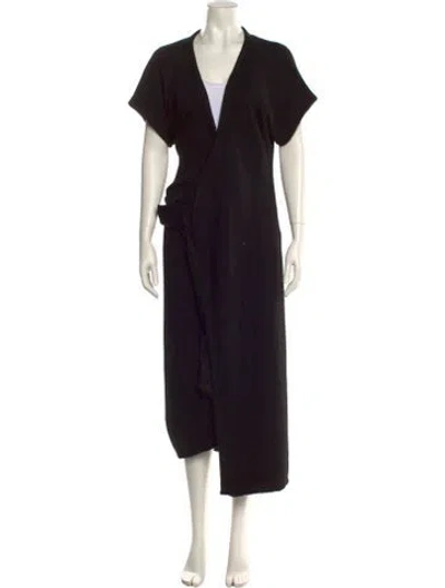 Pre-owned Mara Hoffman Baby Alpaca V-neck Sweater In Black