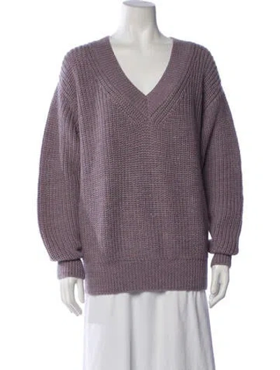 Pre-owned Mara Hoffman Baby Alpaca V-neck Sweater In Purple