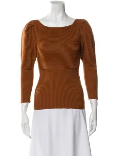 Pre-owned Mara Hoffman Bateau Neckline Sweater In Brown