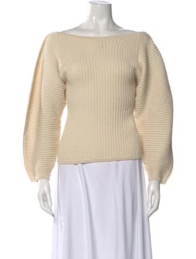 Pre-owned Mara Hoffman Bateau Neckline Sweater In Neutral