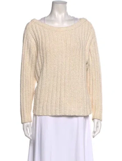 Pre-owned Mara Hoffman Bateau Neckline Sweater In Neutral