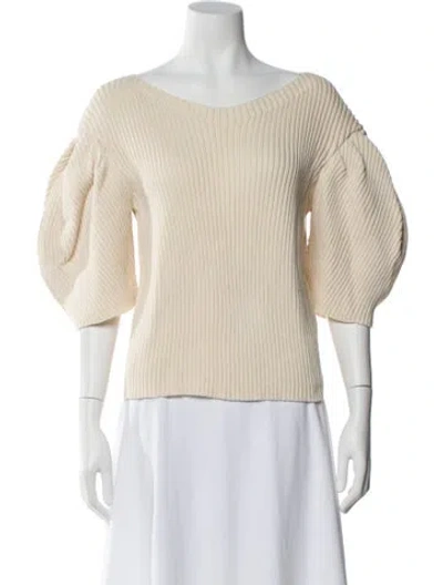Pre-owned Mara Hoffman Bateau Neckline Sweater In Neutral