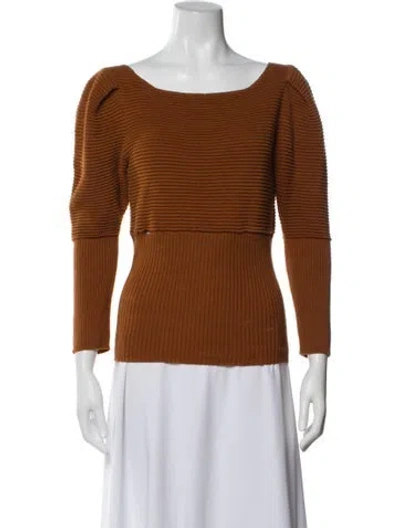 Pre-owned Mara Hoffman Bateau Neckline Sweater In Orange