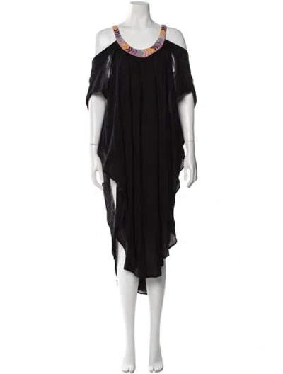 Pre-owned Mara Hoffman Beaded Accents Cover-up In Black