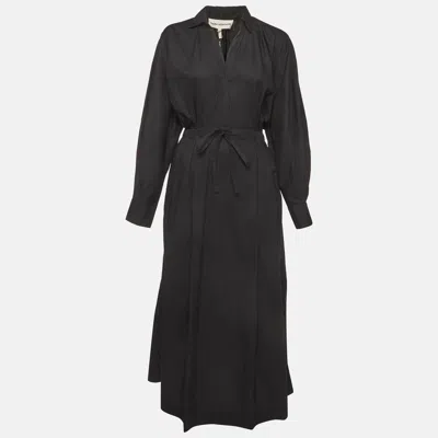 Pre-owned Mara Hoffman Black Cotton Puff Sleeves Colleen Shirt Dress Xs