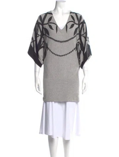 Pre-owned Mara Hoffman Cashmere Striped Sweater In Gray