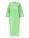 Mara Hoffman Checked Midi Dress In Green