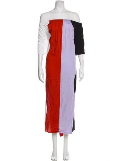 Pre-owned Mara Hoffman Colorblock Pattern Cover-up In Purple