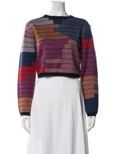 Pre-owned Mara Hoffman Colorblock Pattern Crew Neck Sweater In Multicolor
